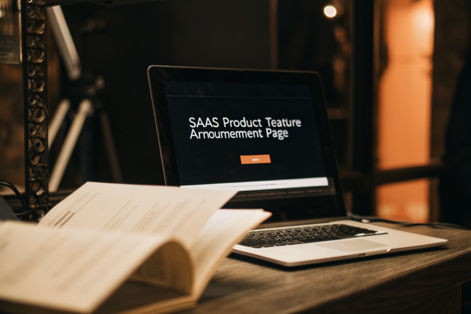 Product feature announcement alongside a published feature page in a browser